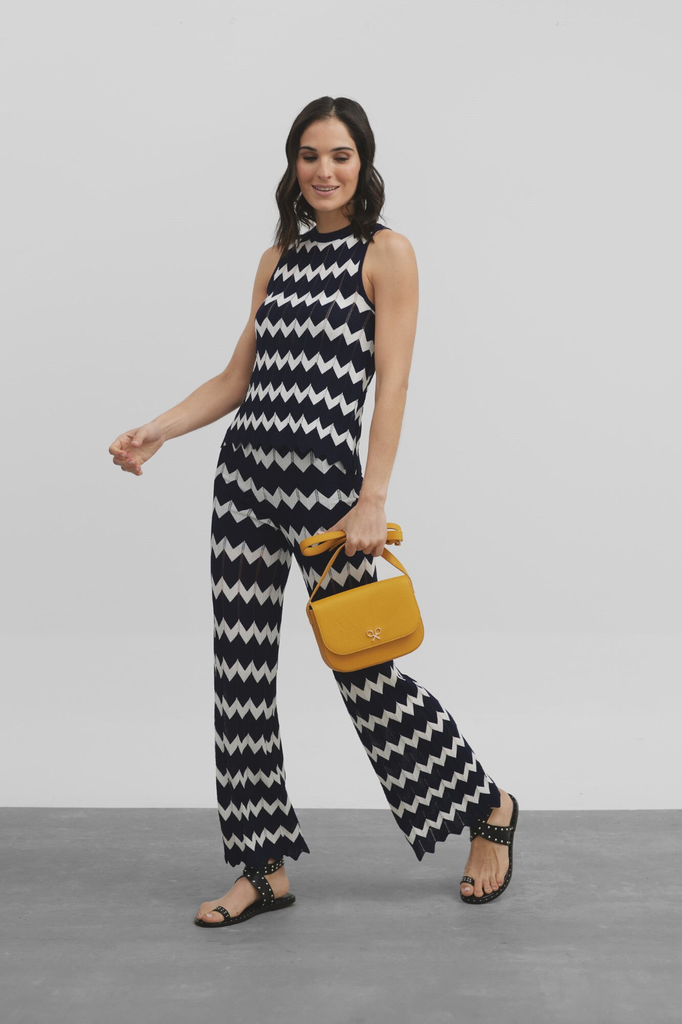 Pantalon punto espiga Pantalones de mujer Cortefiel
