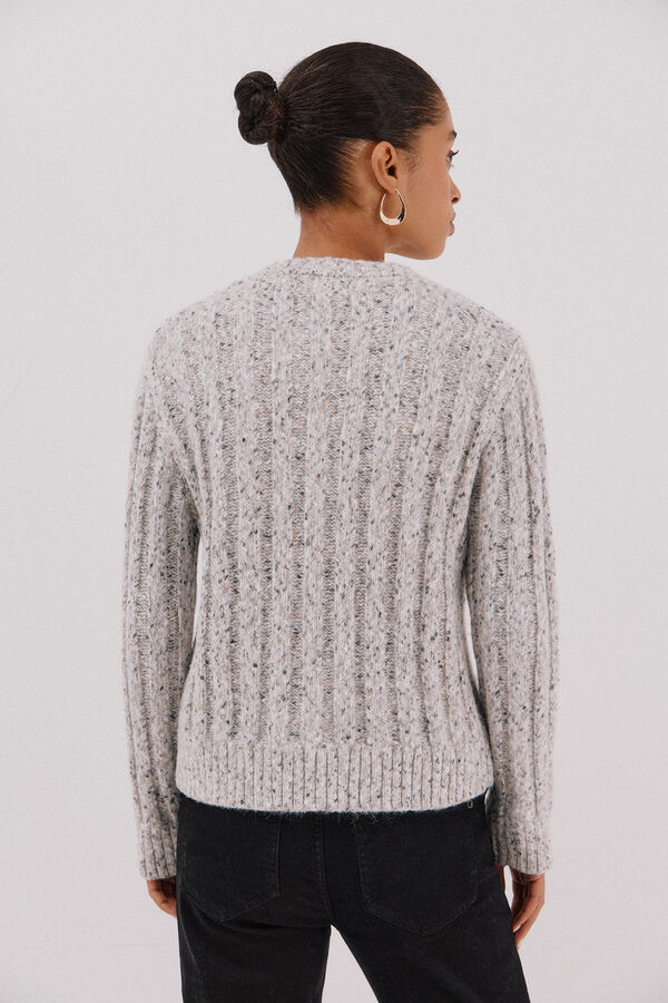 Cortefiel Suéter de malha torcida Cinzento
