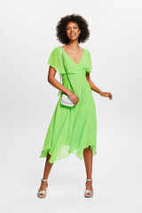 Cortefiel Vestido comprido monocolor de bainha irregular Verde