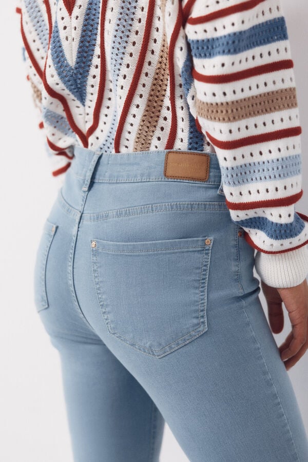 Cortefiel Jeans Sensational Campana Crop Azul oscuro