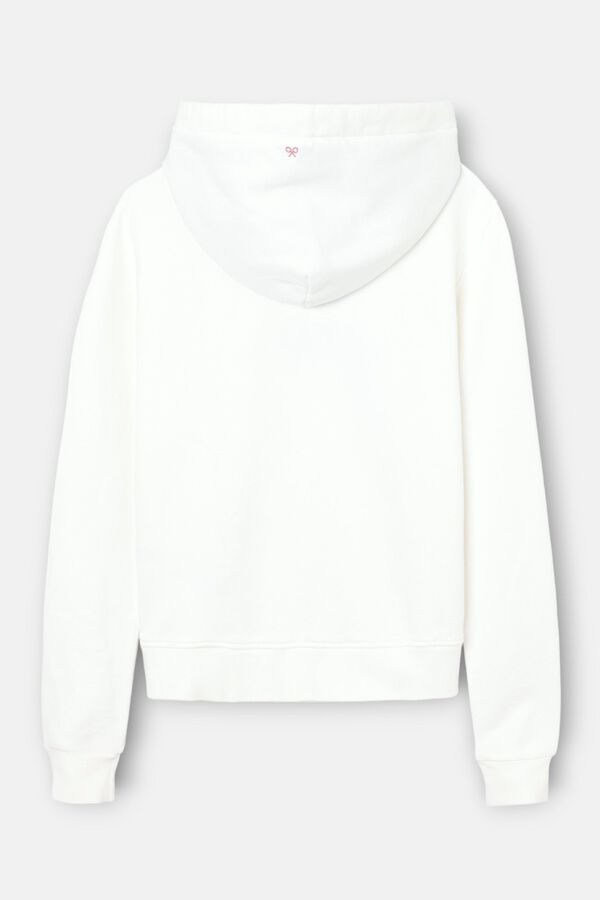 Silbon Sweatshirt feminina com capuz Ecru