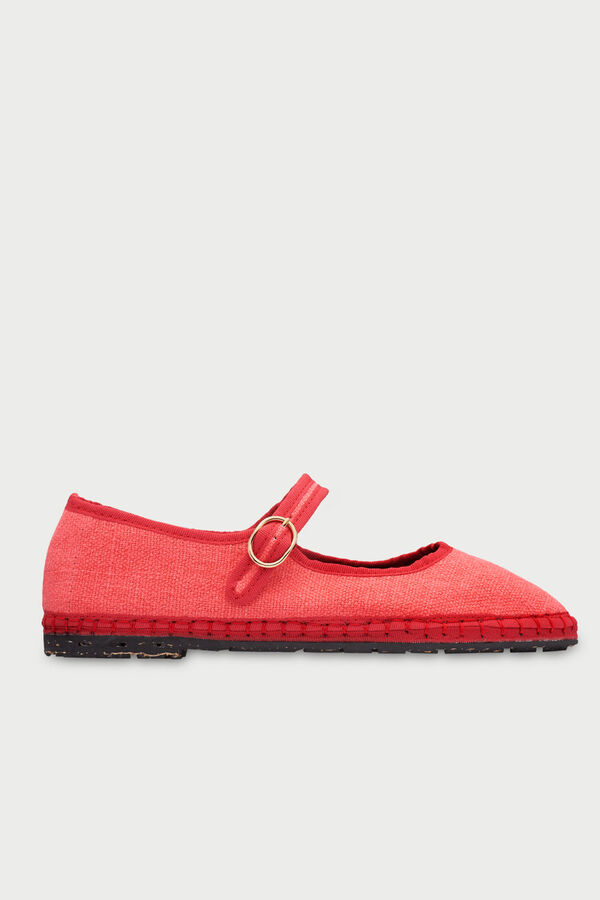 Flabelus Mercedita de lino Vermelho