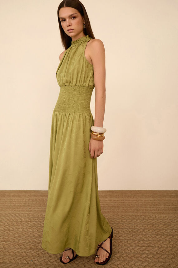 Vestido largo tejido jacquard