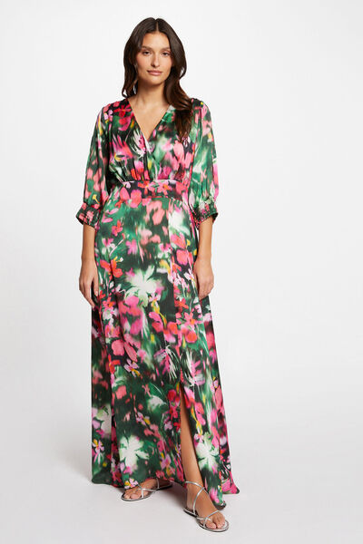 Cortefiel Long floral print dress Multicolour
