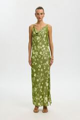 Selected Vestido comprido de al&ccedil;as finas Verde