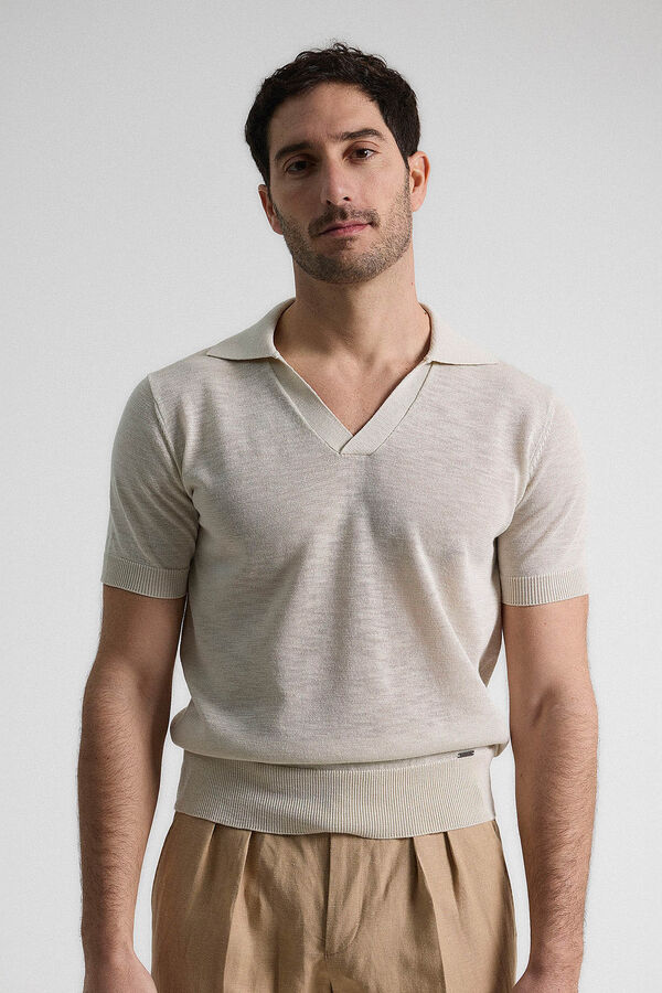 PuroEGO Camisa polo de malha camisola Cinzento