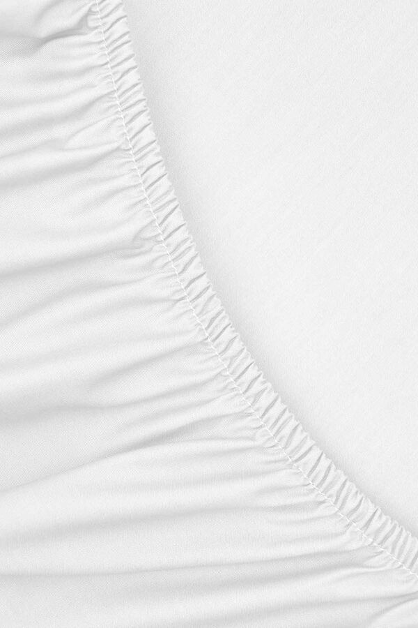 Bassols Lençol de algodão com elástico de 200 fios Branco