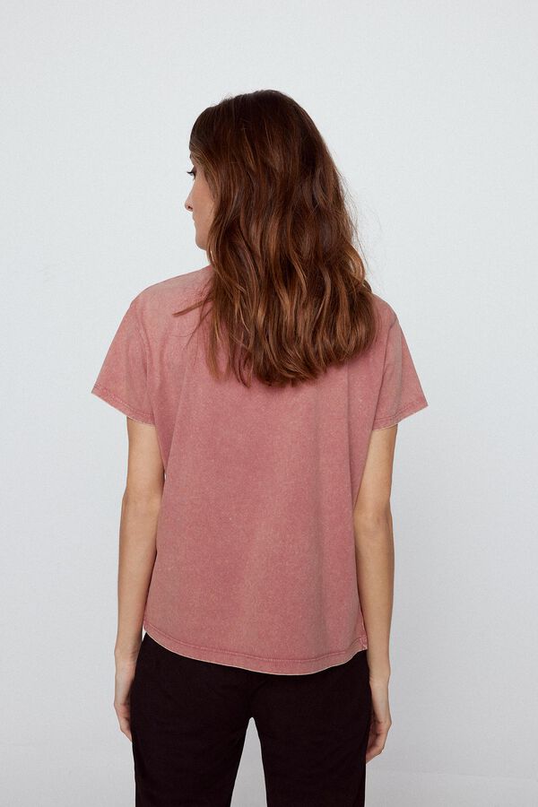 Cortefiel Camiseta tachas hombros Rosa