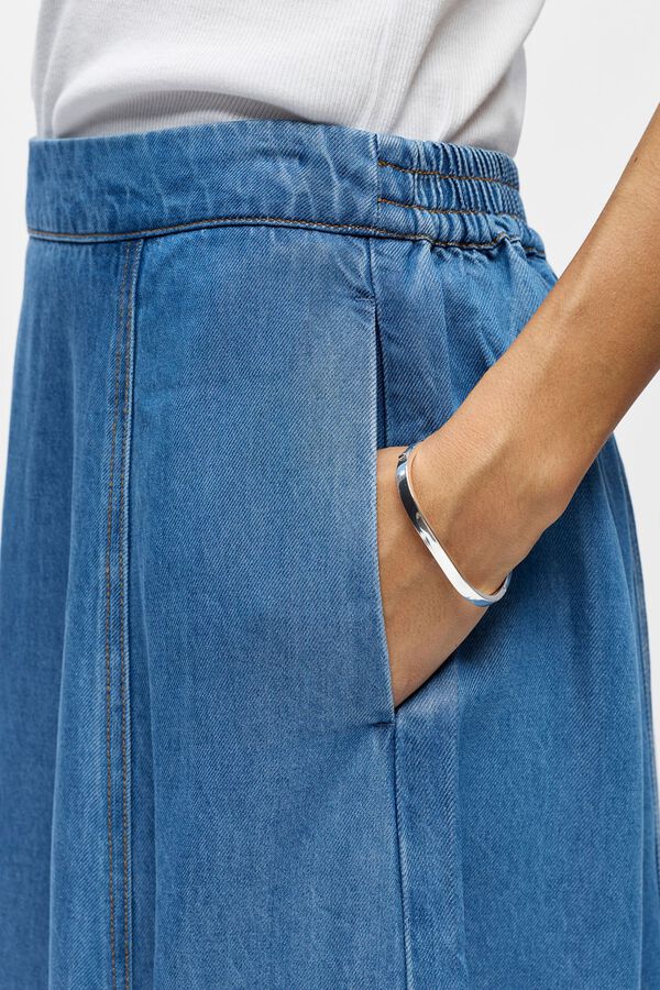 Object Saia midi em Tencel Azul