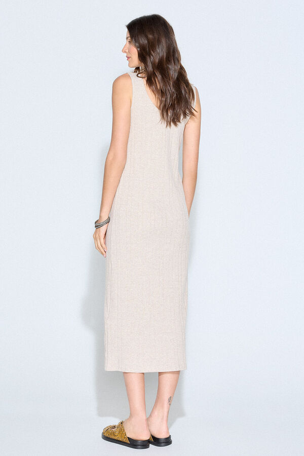 Slowlove Vestido estructura flores Arena