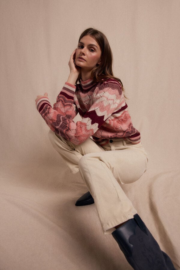 Slowlove Jersey ondas multicolor Tostado