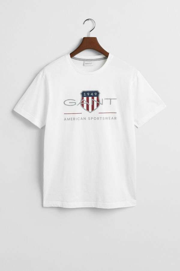 Gant Camiseta Escudo do Arquivo Branco