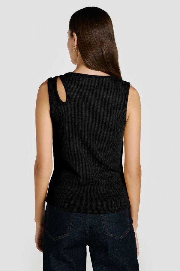 Vila Organic cotton vest top Black