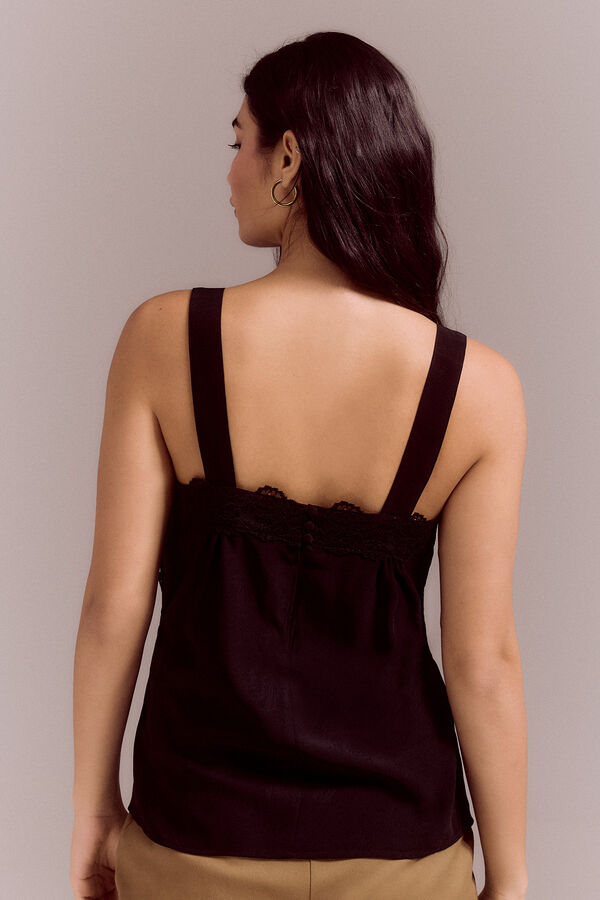 Cortefiel Top lingerie alças Preto