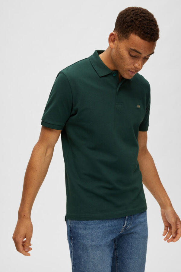 Cortefiel Regular fit short-sleeved polo shirt Green