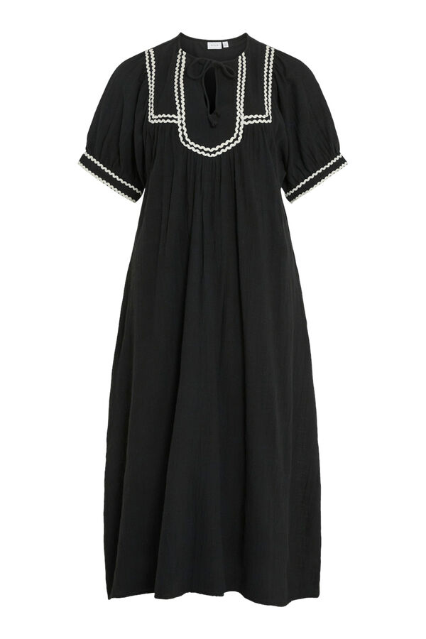 Cortefiel Midi dress with lantern sleeve Black