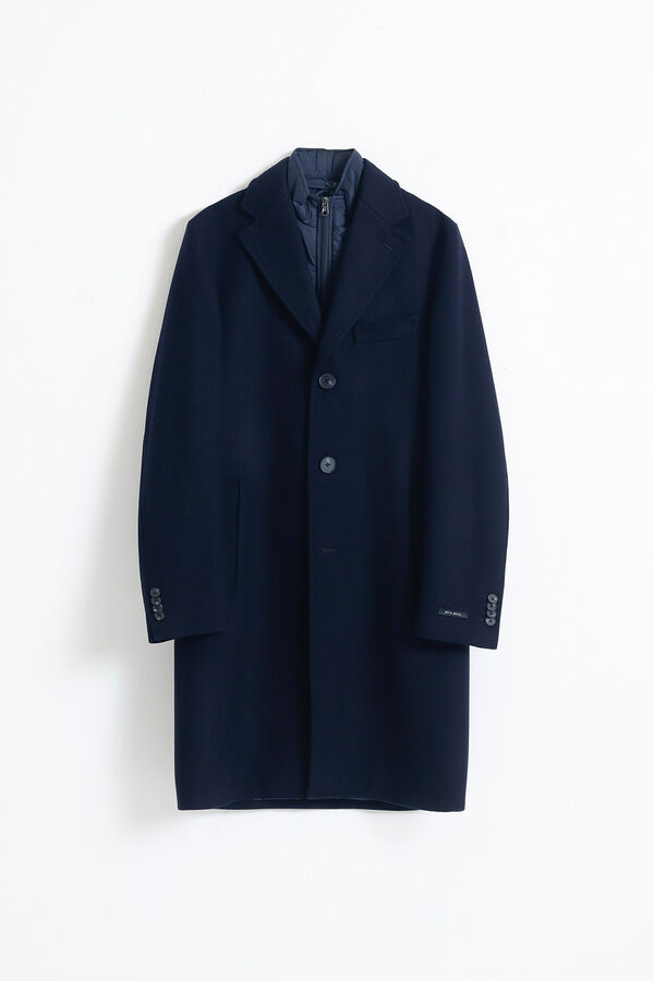 PuroEGO Sobretudo com gola removível Azul