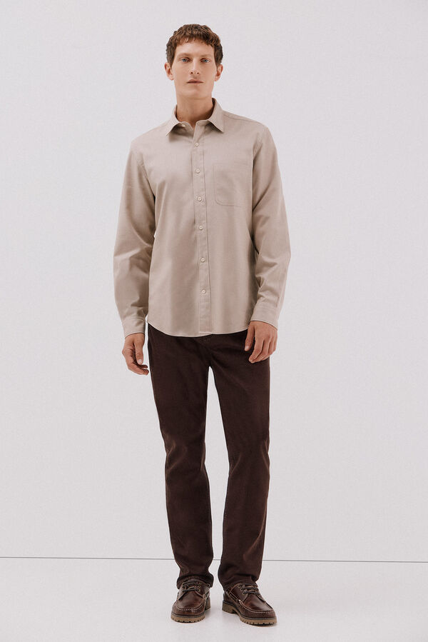 Cortefiel Tencel trench coat shirt Beige