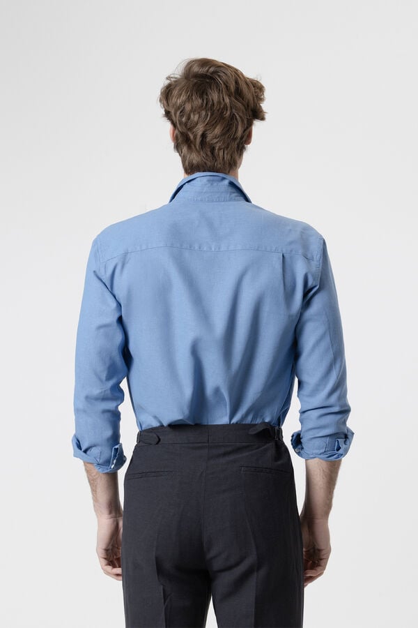 PuroEGO Camisa lino porcelana Azul oscuro