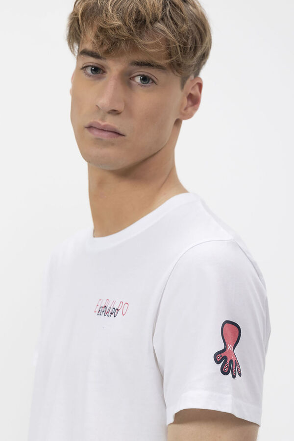 elPulpo Camiseta com logo triplo Branco