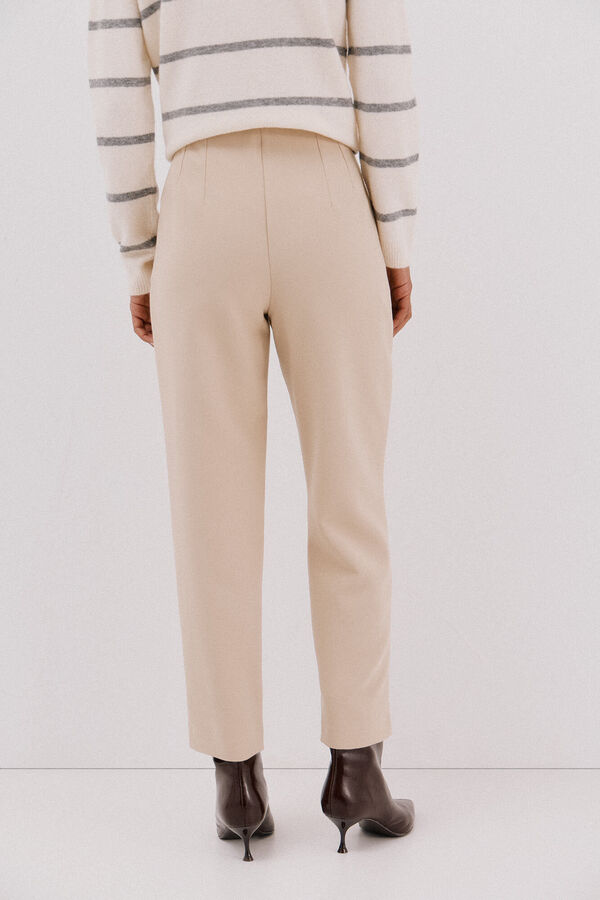 Cortefiel Zippered pants Beige
