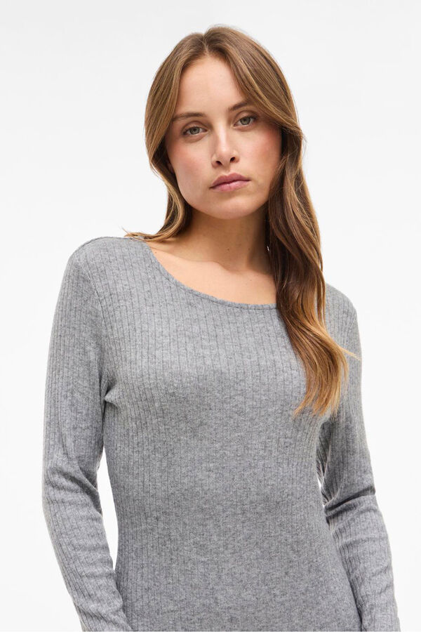 Vila Vestido midi de viscose Cinzento