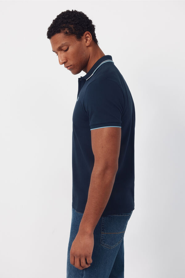 Cortefiel Polo shirt with tips Navy