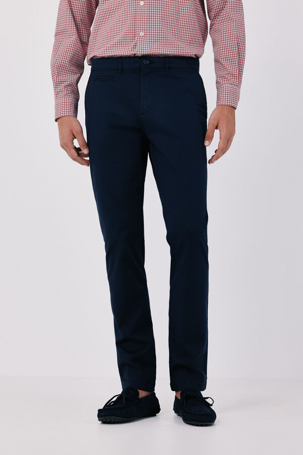 Cortefiel Lightweight slim chinos Navy