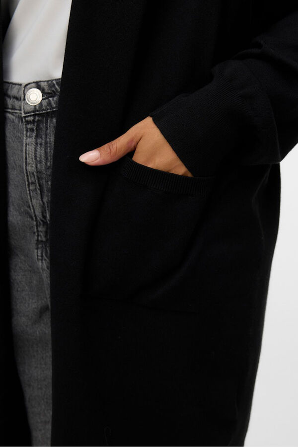 Vero Moda Curve Casaco de malha longo plus size  Preto