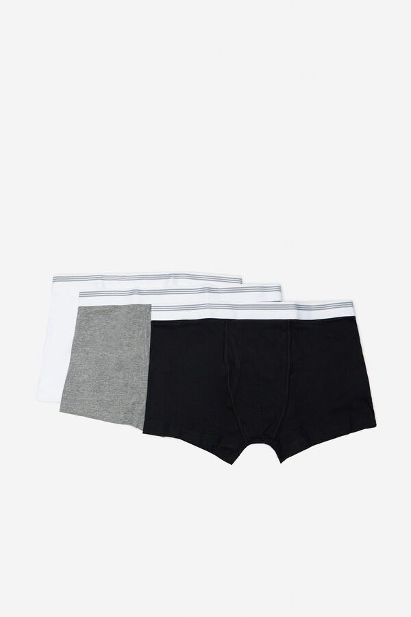 Cortefiel 3-pack jersey-knit boxers Black