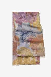 Vilanova Len&ccedil;o retangular efeito linho com estampado floral