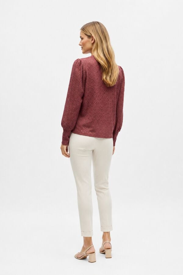 Object Structured long sleeve top Fuchsia