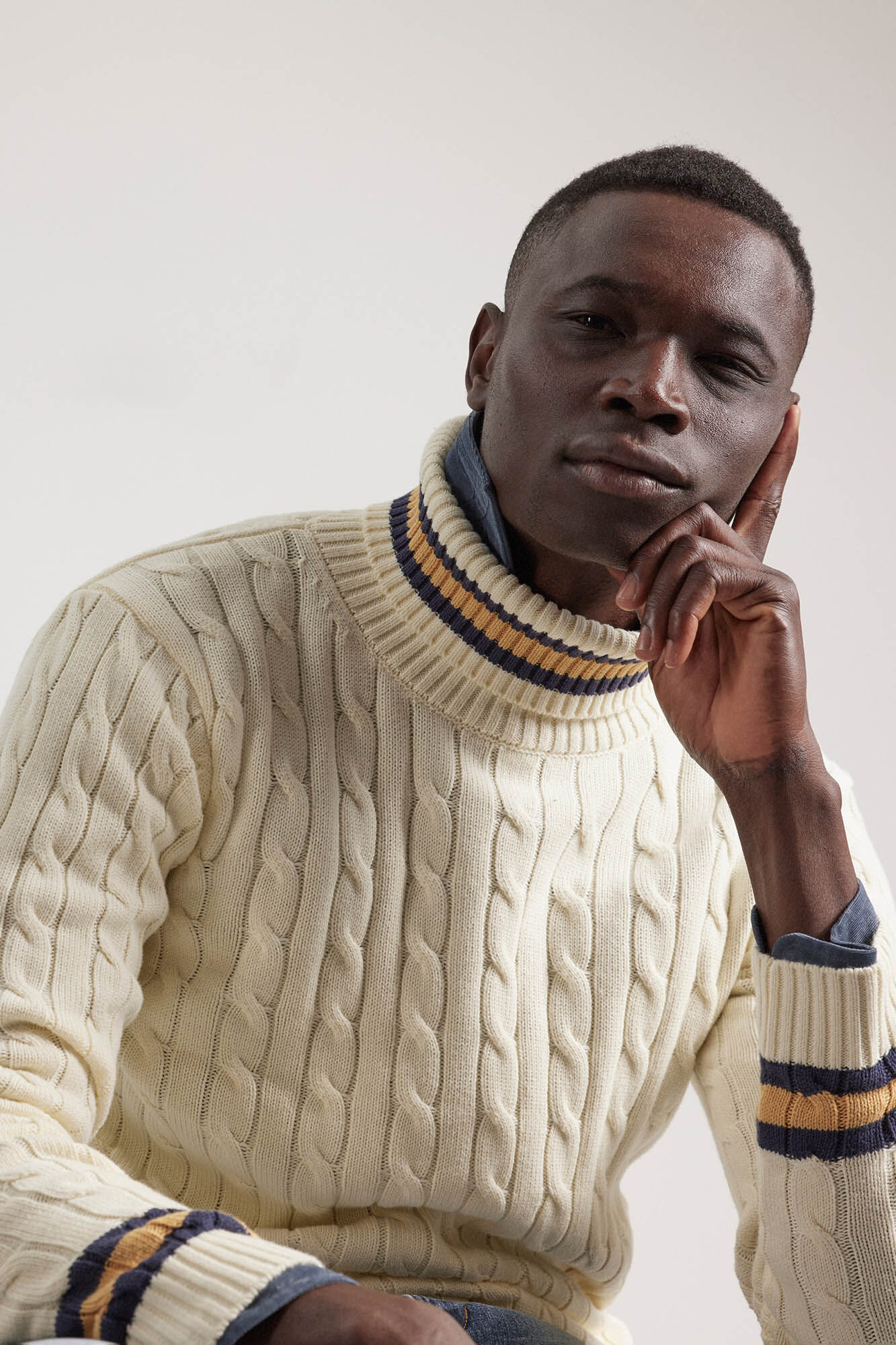 Jersey cuello alto punto cable Jerseis y cardigans de hombre Cortefiel
