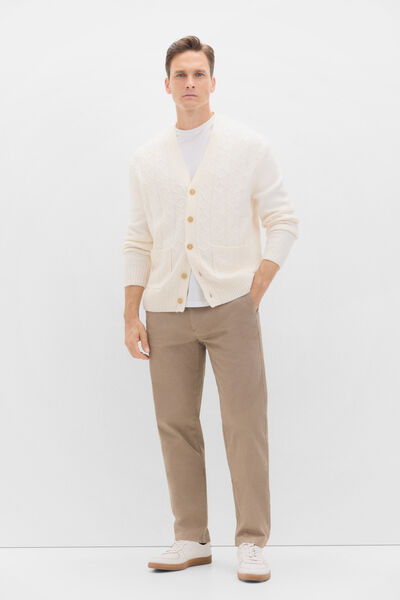 Cortefiel Regular fit printed chinos Beige