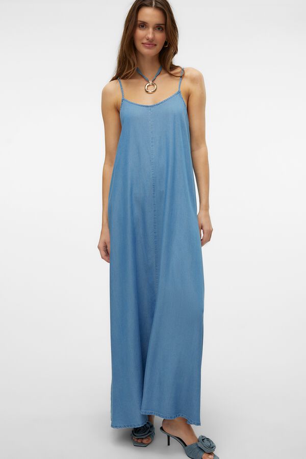 Vero Moda Vestido em tecido tencel fluido Azul
