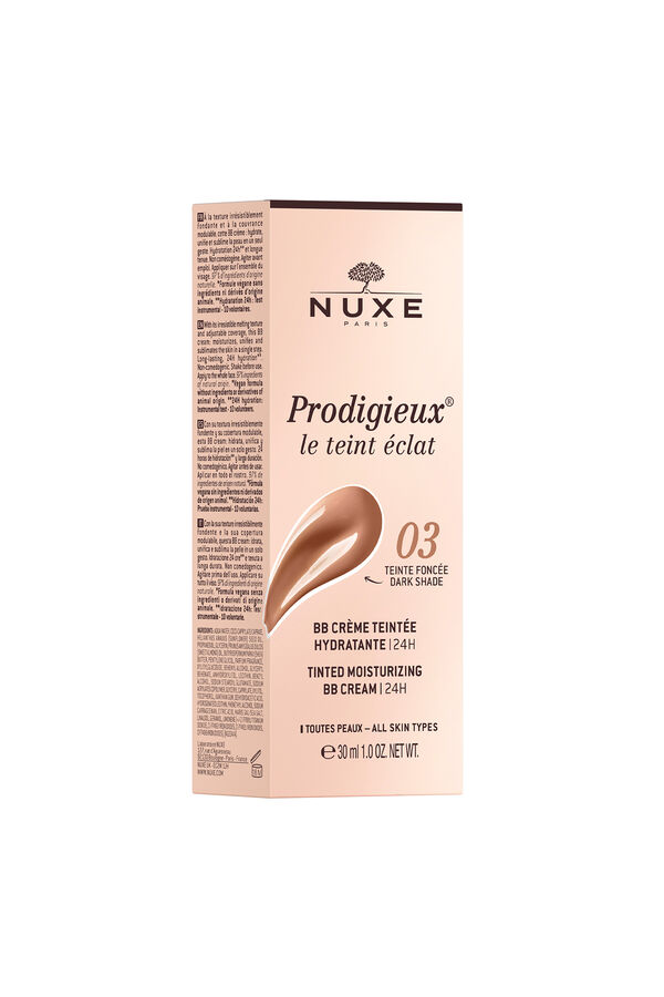 Nuxe BB Cream Moisturizer with 24H Color, Prodigieux® leint éclat 30ml - Dark tone Printed white