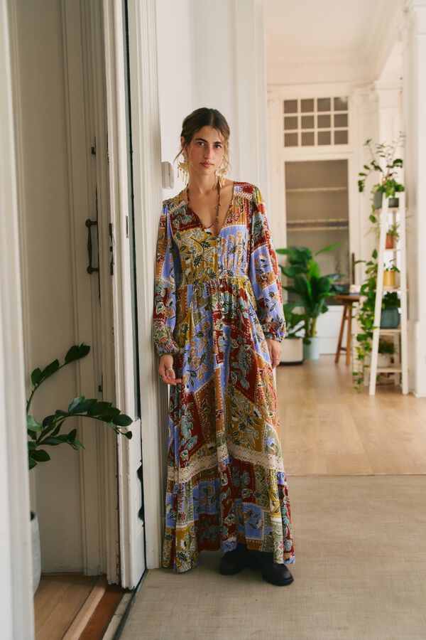 Jaase Vestido maxi Carmen Multicolorido