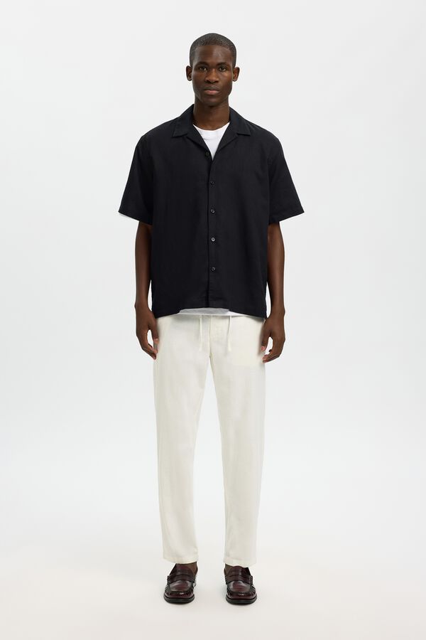 Selected Cal&ccedil;as chino de linho Branco