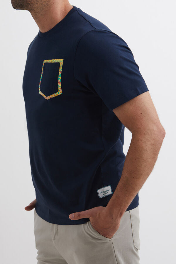 Williot Camiseta Bolsillo Detalle Étnico Azul marino