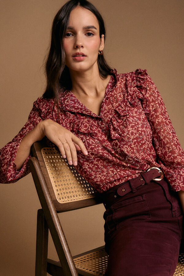 Polín Et Moi Camisa estampado Lidia com babados Granada