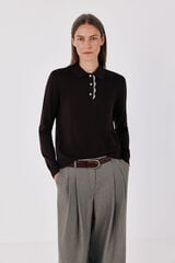 Cortefiel Polo shirt with appliqu&eacute; Dark brown