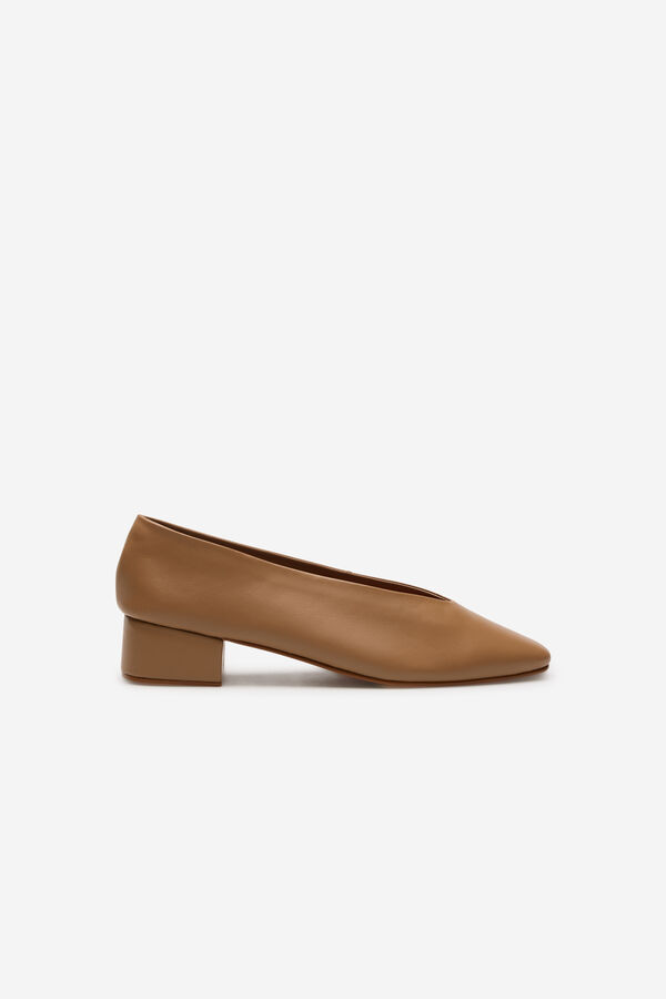 Cortefiel Leather ballerina flats Nude