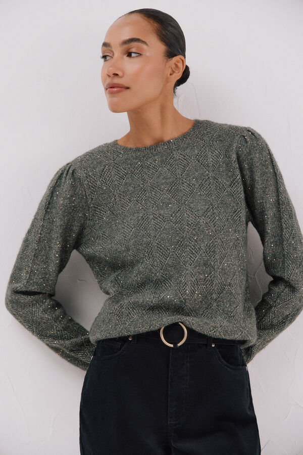 Cortefiel Sequin jersey-knit jersey Green