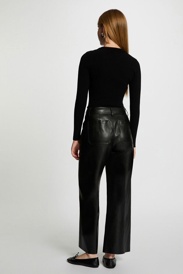 Morgan Camisola de gola redonda Preto