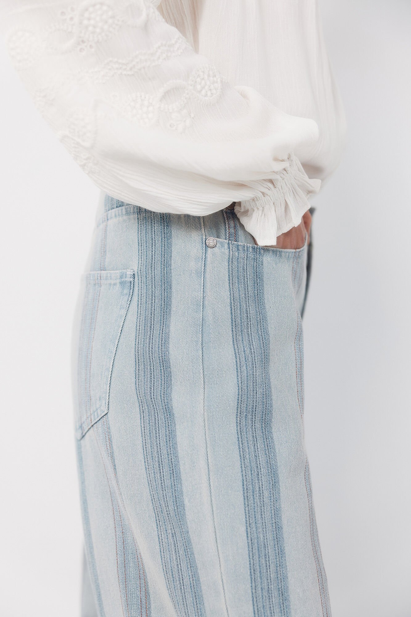 Cortefiel Straight leg striped jeans