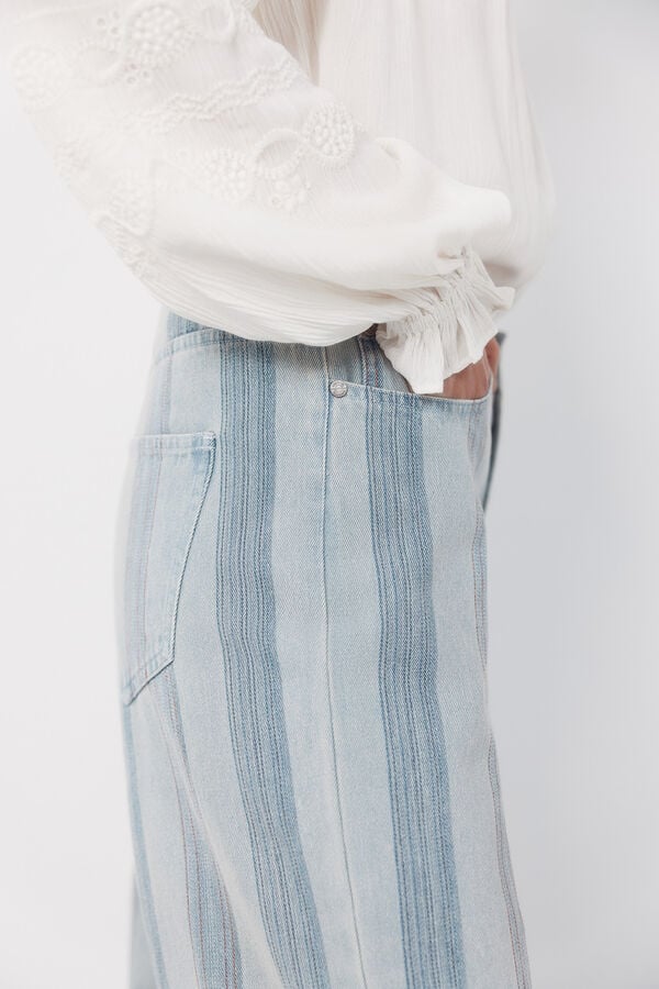 Cortefiel Straight leg striped jeans Blue