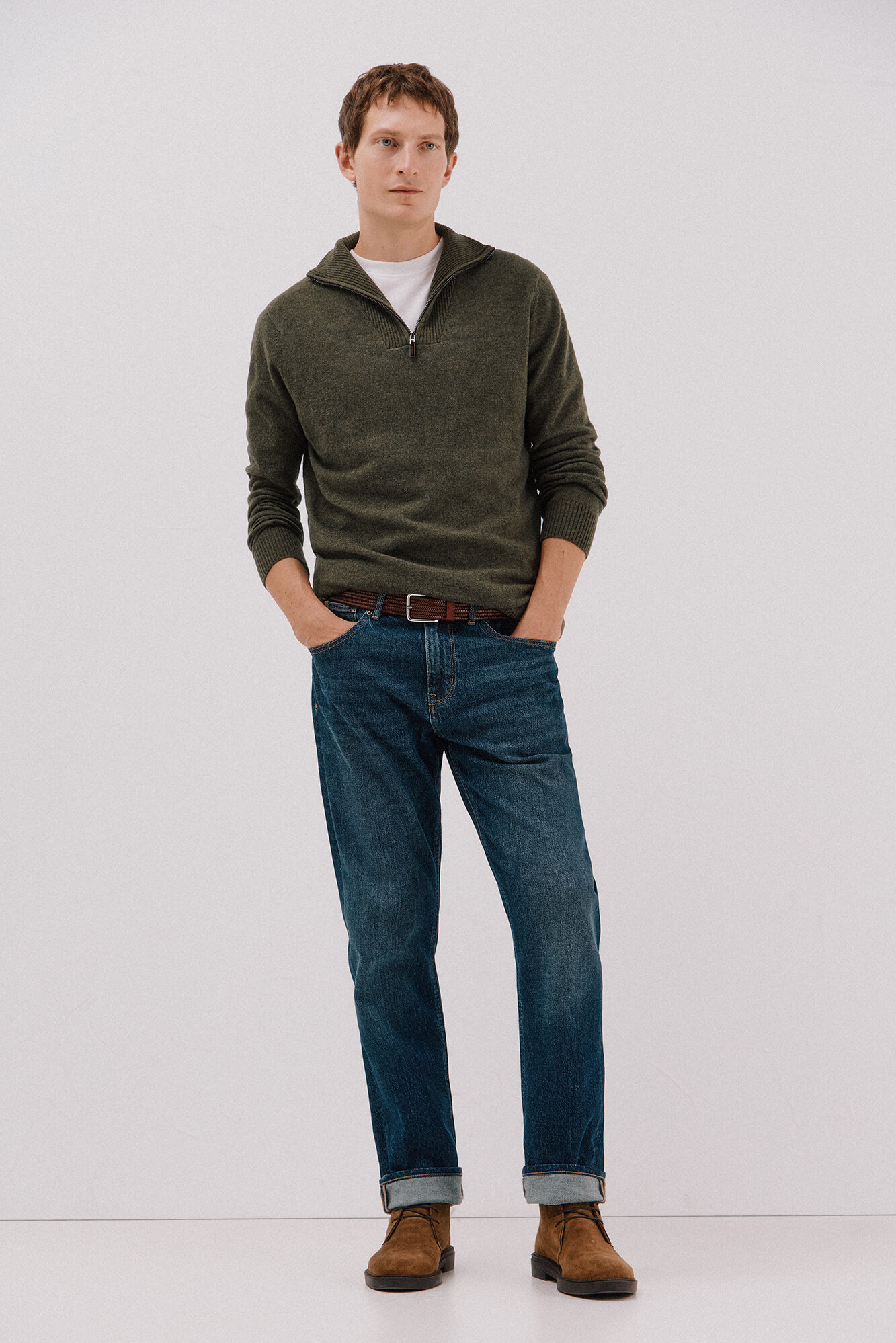 Cortefiel L&atilde; de cordeiro com gola aberta