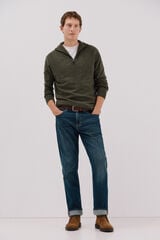 Cortefiel Lambswool wool with open neck Green