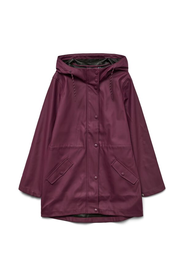 Vero Moda Adjustable hood raincoat Maroon