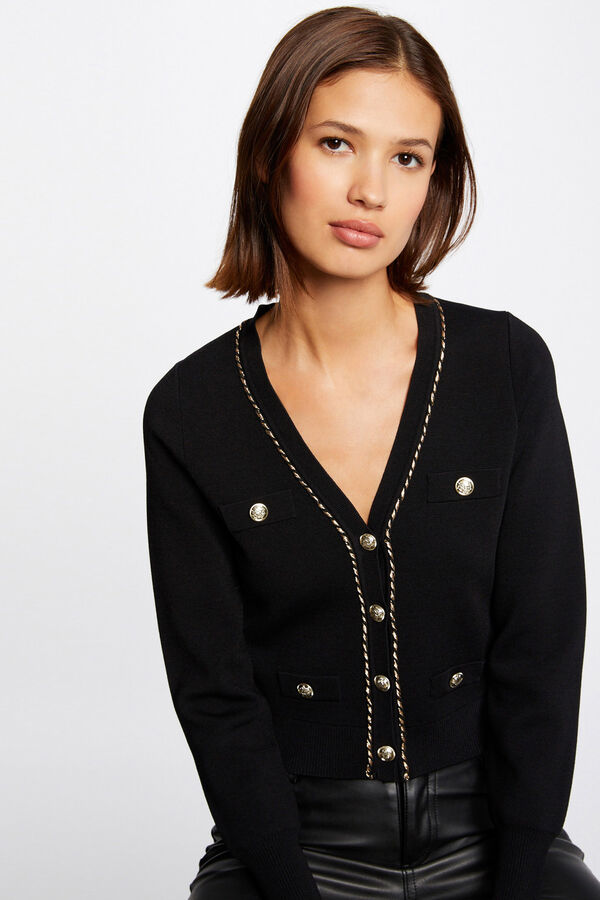 Morgan C&aacute;rdigan manga larga abotonado Negro